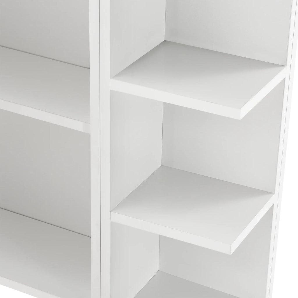 Armadio pensile di design mobile portaoggetti sospeso mobile da bagno anta con specchio ripiani regolabili truciolato melaminico 64 x 80 x 20 cm bianco 03_0005927