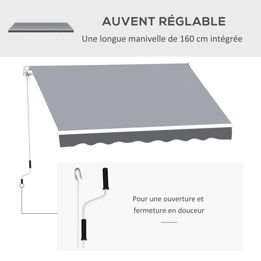 Tendone Manuale Retrattile ¨C Zephmum ¨C Grigio 2.5x2m