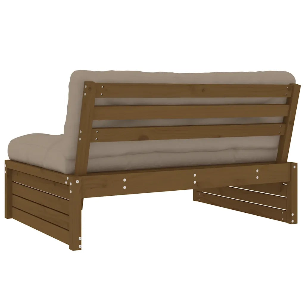 Divano Centrale Marrone Ambra 120x80 cm Legno Massello di Pino 825761