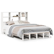 Letto matrimoniale | Letto per adulti | Letto Libreria senza Materasso Bianco 160x200 cm Legno Massello