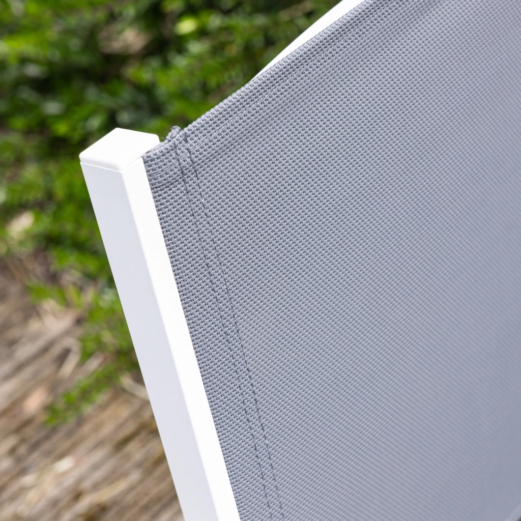 VENEZIASet di mobili da giardino estensibili in textilene grigio 180/300 - alluminio bianco