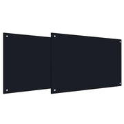 Set di 2 paraschizzi moderni per cucina 90 x 50 cm resistenti al calore durevoli vetro temperato nero 02_0056230