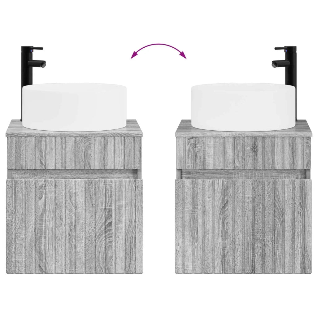 Mobile lavabo da parete Sonoma grigio 49 x 44,5 x 65,5 cm 890628