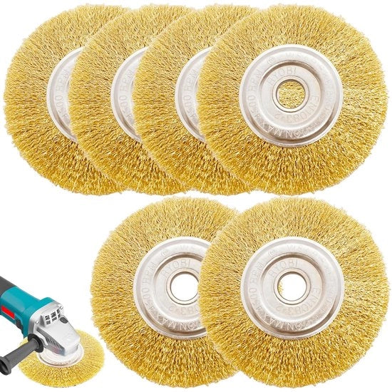 Set di 6 spazzole metalliche per giunti e altre superfici