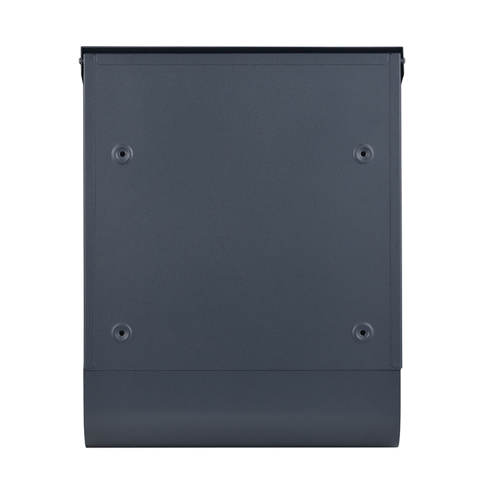 Cassetta postale con vano portagiornale V38 antracite + inox 305 x 105 x 385 mm con vetrino nome