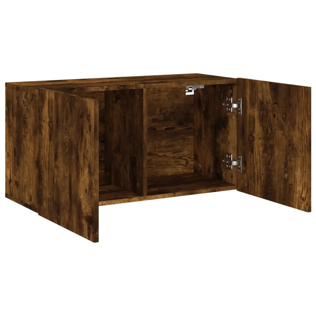 Mobile TV a Parete | Armadietto TV | Mobile Porta TV Rovere Fumo 80x30x41 cm