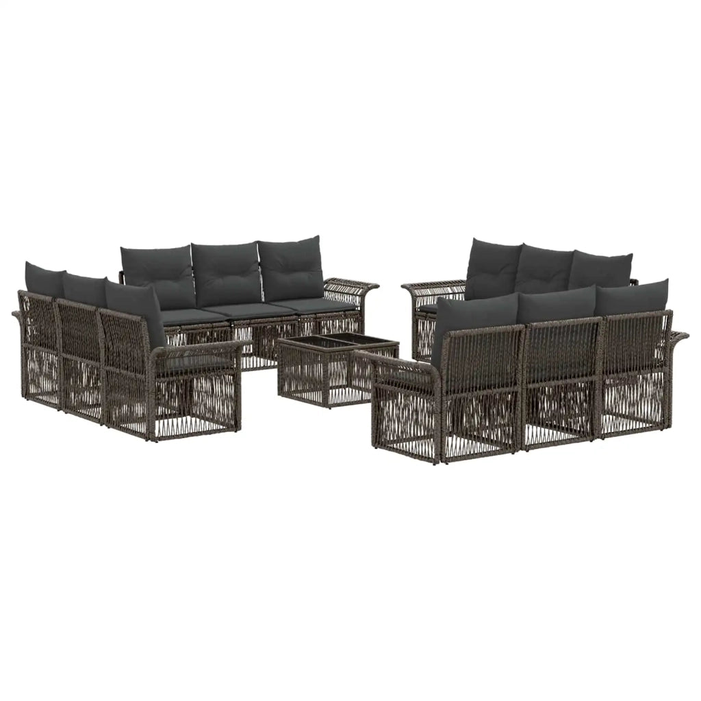 Set Divano da Giardino 13 pcs Grigio polyrattan 3434783