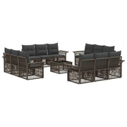 Set Divano da Giardino 13 pcs Grigio polyrattan 3434783