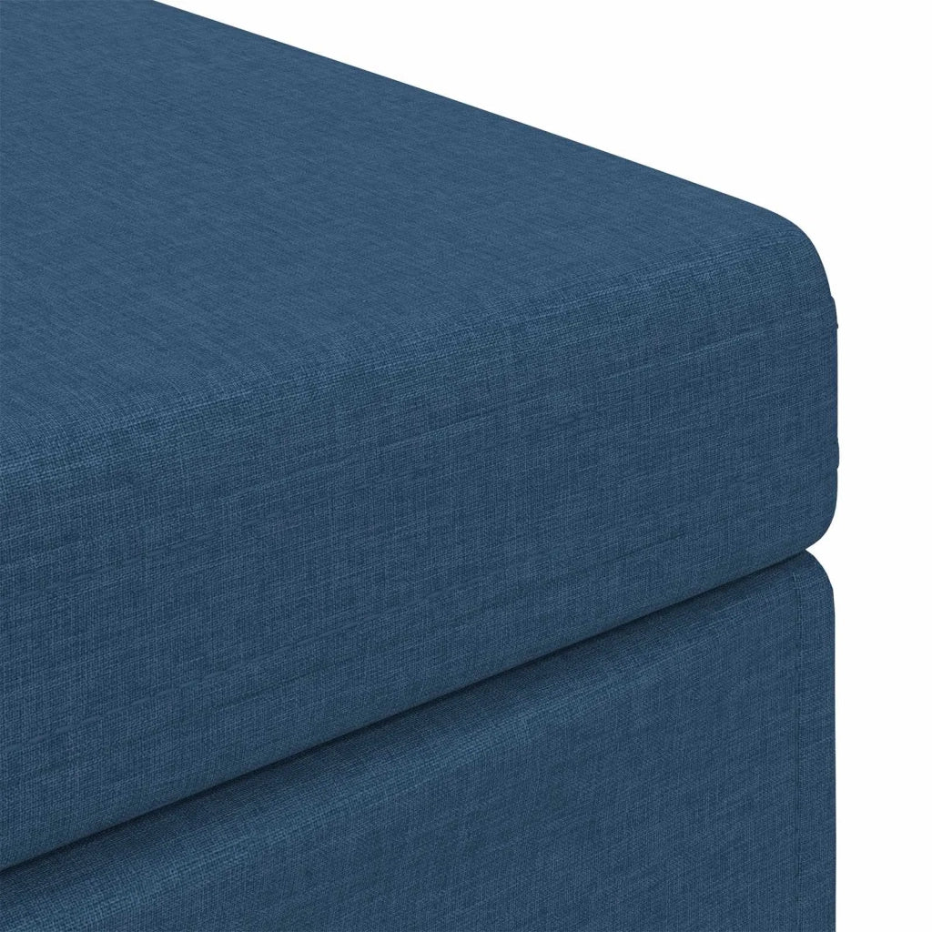 Pouf Blu 101 x 41 x 40 cm Tessuto e Legno Ingegnerizzato