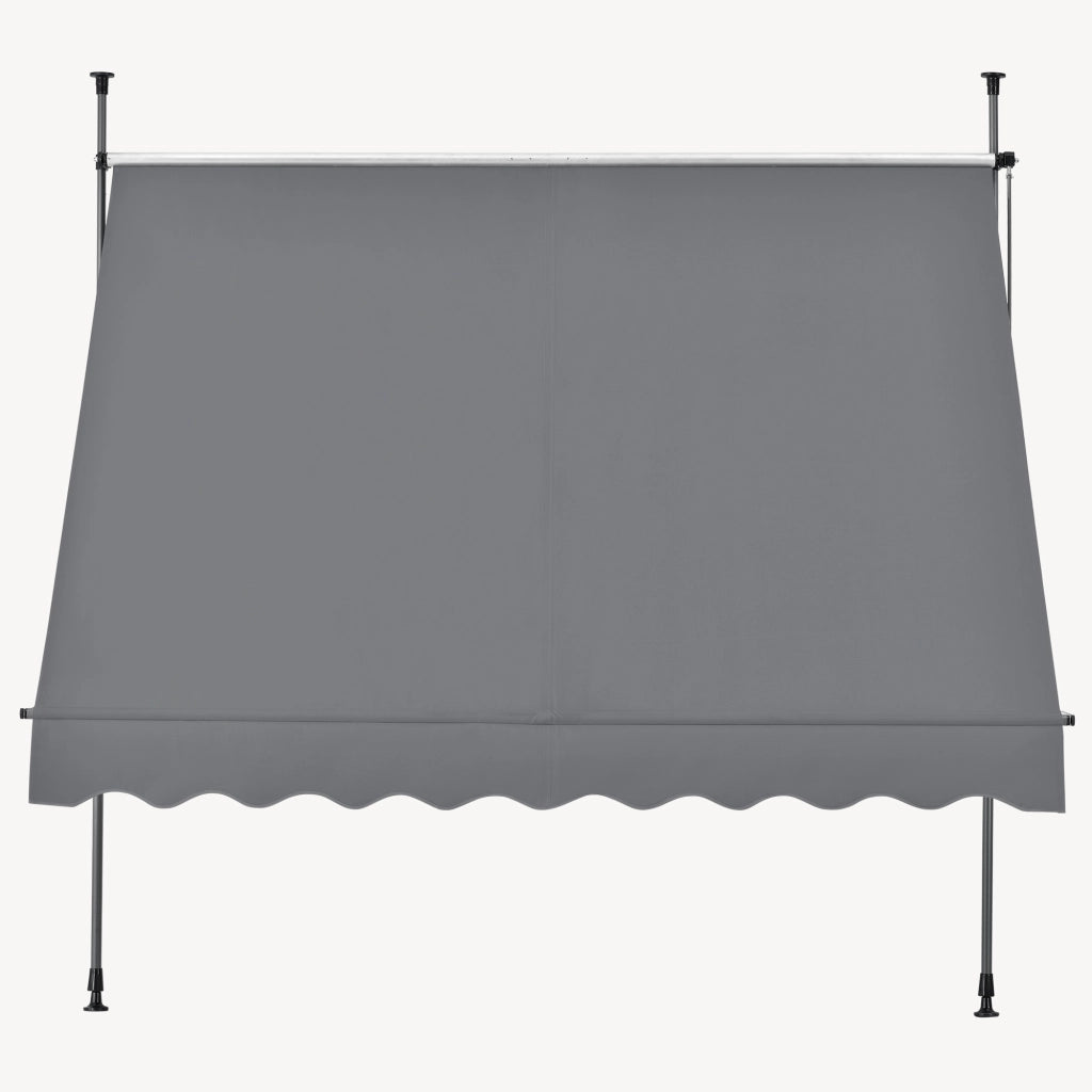 Tenda da Sole a Muro con Pali di Supporto Telescopici Parasole 150 x 120 cm (LxP) Grigio Medio pro.tec