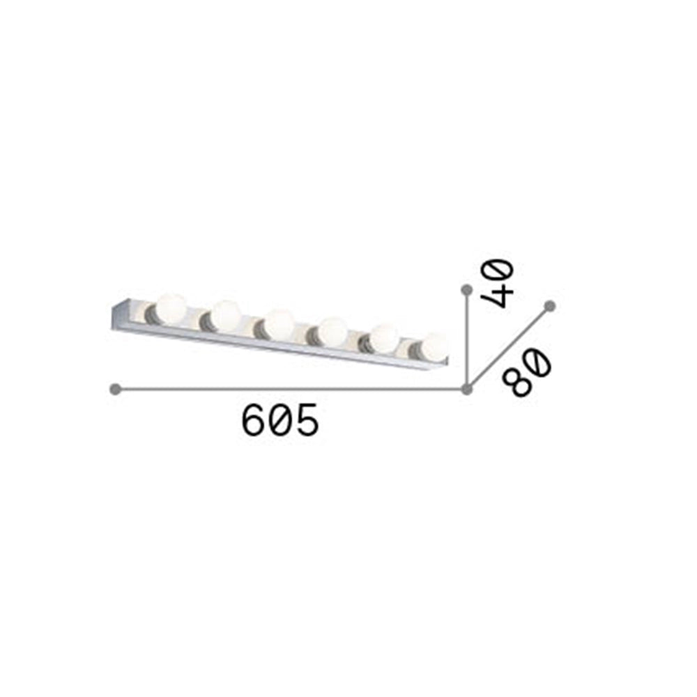 Applique Moderna Prive' Metallo Cromo 6 Luci E14