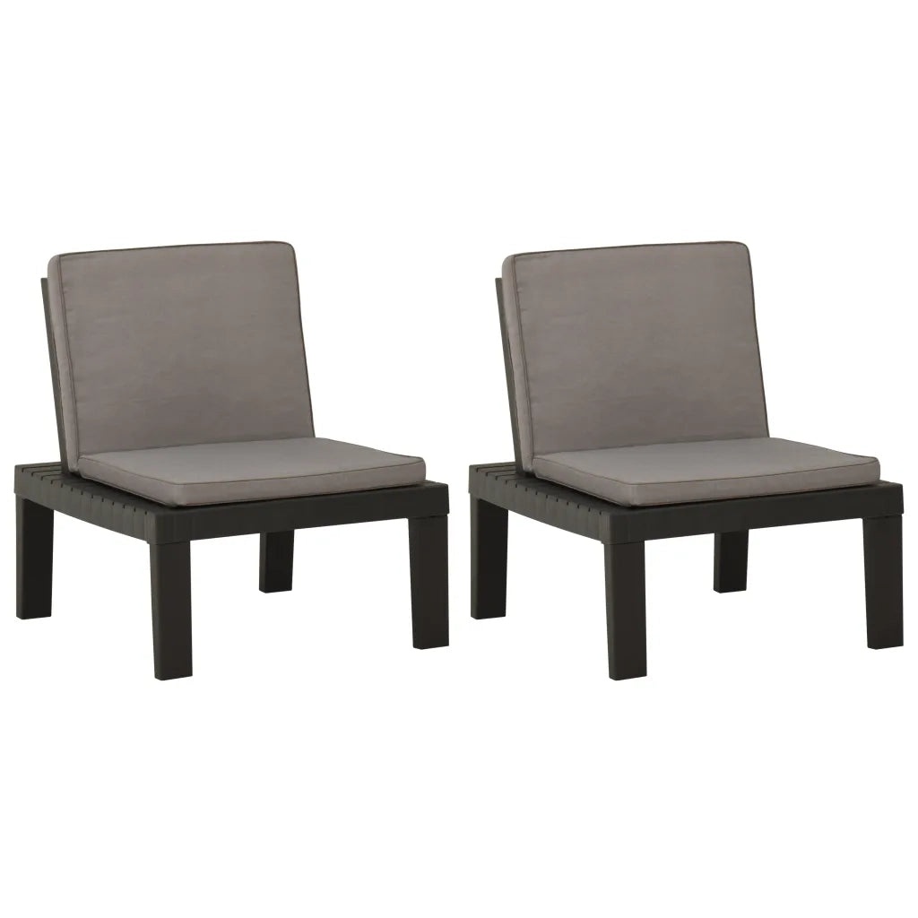 Sedie a Sdraio da Giardino con Cuscini 2 pz in Plastica Grigio cod mxl 20354