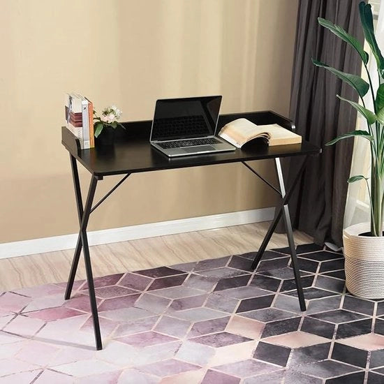 Scrivania per laptop, ufficio domestico, tavolo da lavoro, facile assemblaggio, telaio metallico, 120 x 50 x 81 cm