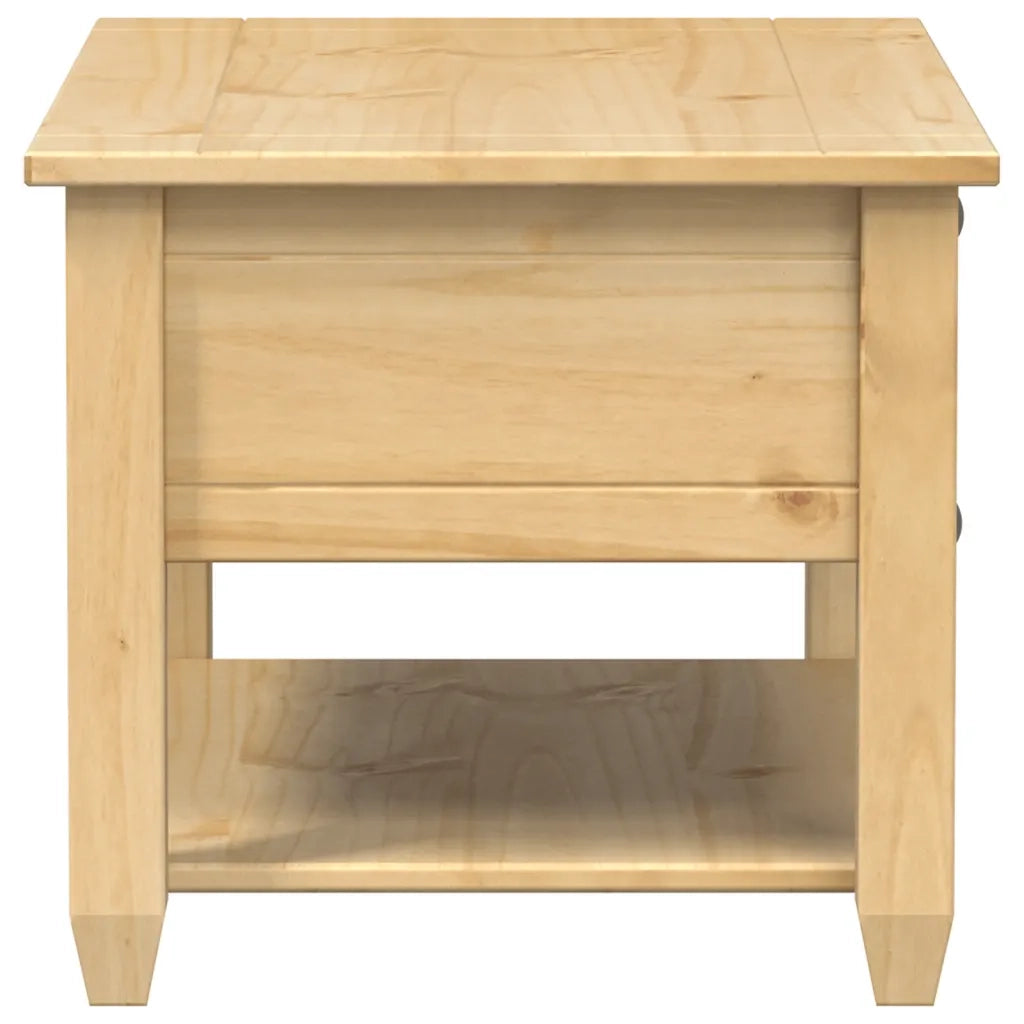 Tavolino con Cassetti Corona 85x50x45 cm Legno Massello di Pino