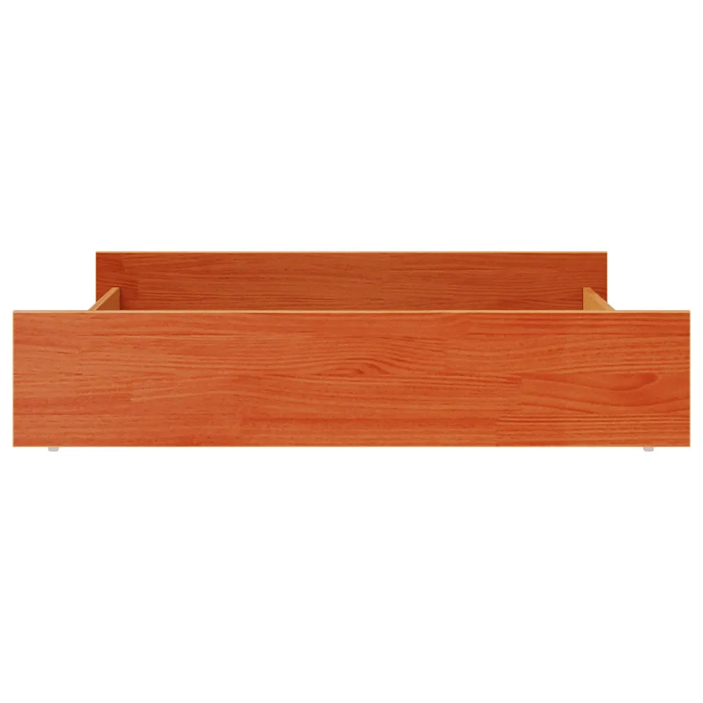 Cassetti per Letto 2pz Marrone Cera in Legno Massello di Pino 847168