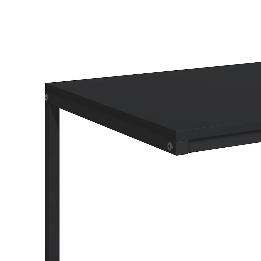 Tavolino da salotto | Tavolino da caff¨¨ | Tavolino da Soggiorno con Ruote Nero 55x35x70 cm in Legno Multistrato