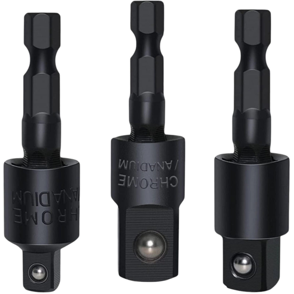 Adattatori per prese oscillanti, attacco esagonale da 1/4" 3/8" 1/2" art.07735