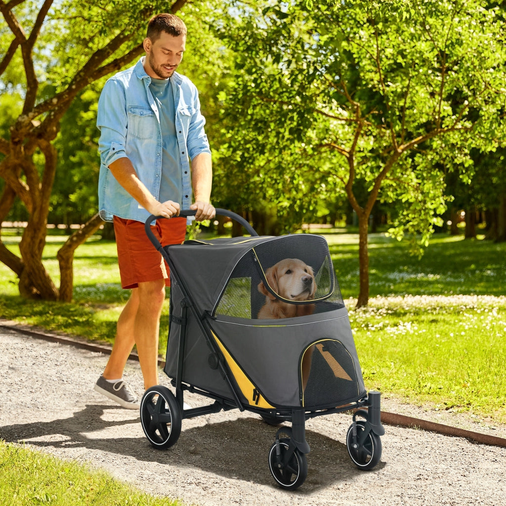 Carrello Trasporto Cani Pieghevole ¨C Zephmum ¨C Grigio Scuro
