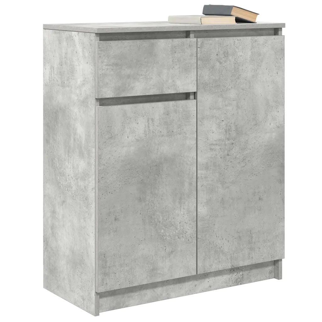 Credenza con Cassetto Grigio Cemento 71x35x84 cm in Truciolato 861592