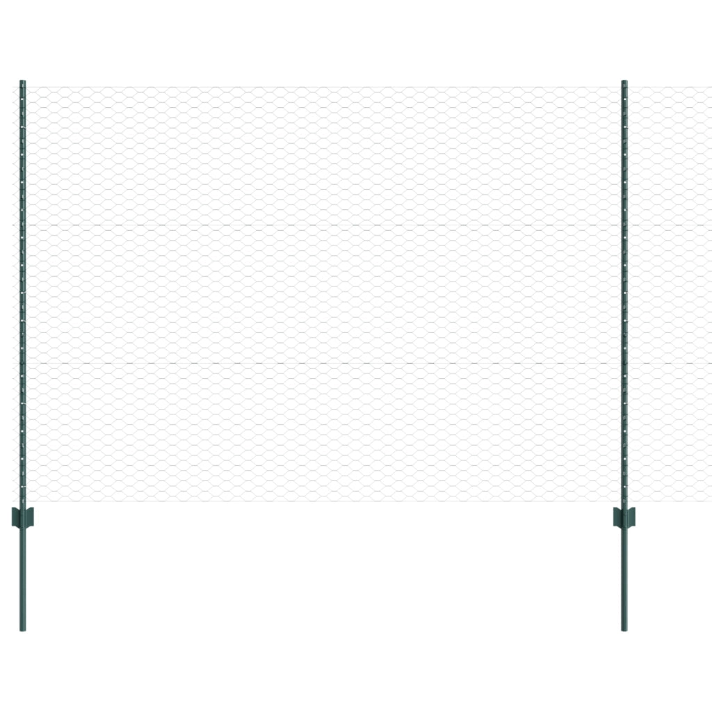 Set di Recinzione da Giardino Set di 2 Verde Metallo, Plastica