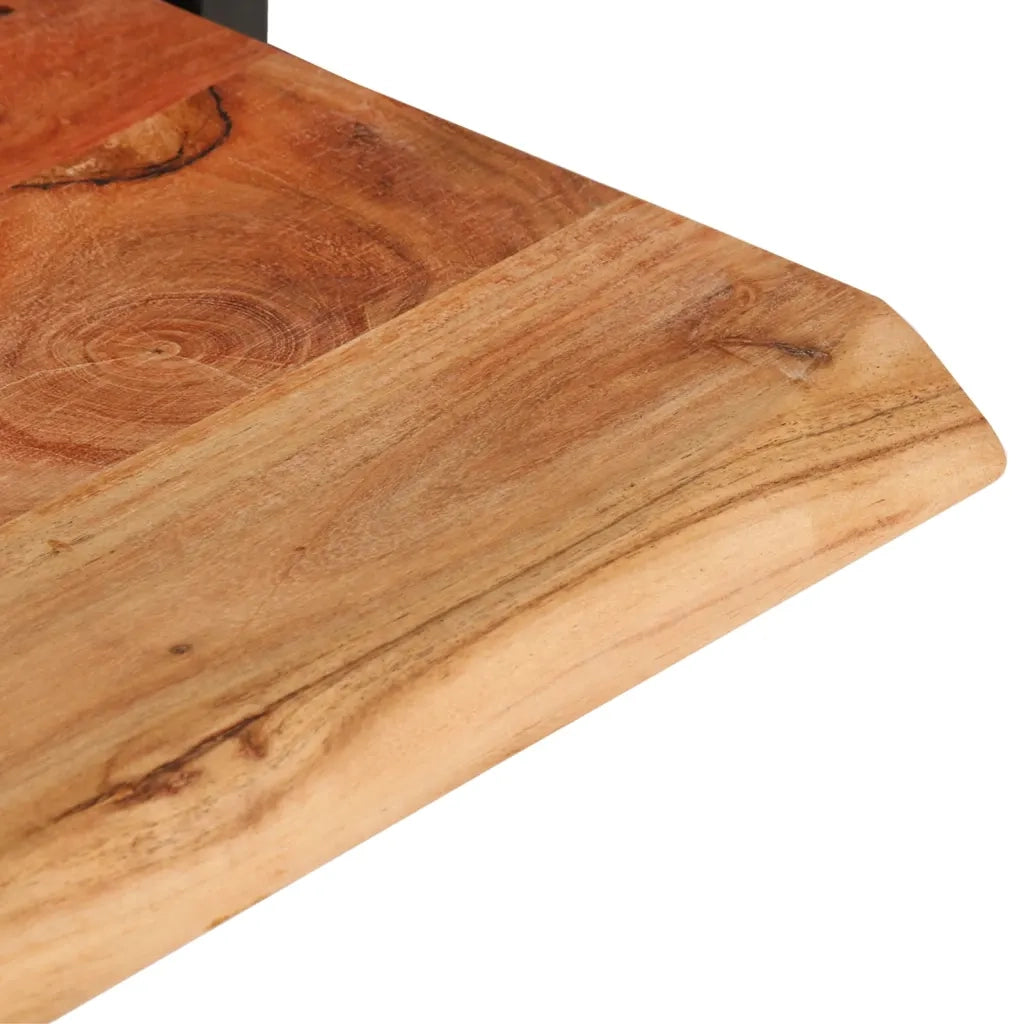 Mensole Parete 2pz 100x24x35 cm Legno Massello Acacia e Acciaio  cod mxl 33728