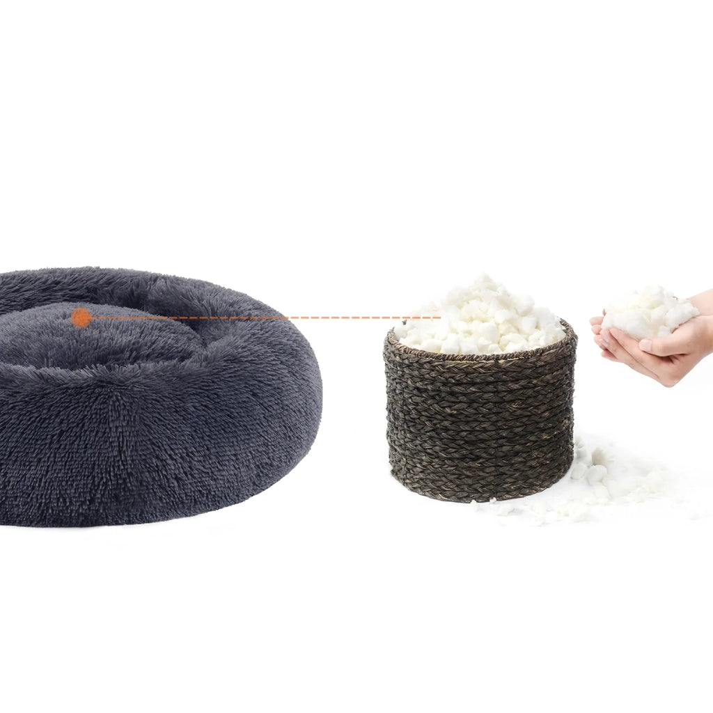 Cesta per cani/lettino per gatti morbido 80 cm grigio scuro 12_0001207