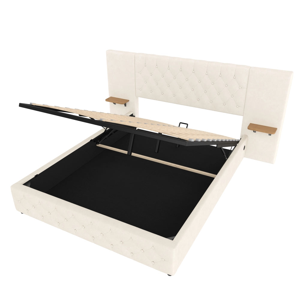 Letto Contenitore con Testiera LED, USB e Sollevamento Idraulico ¨C MINIMAL ¨C 160x200
