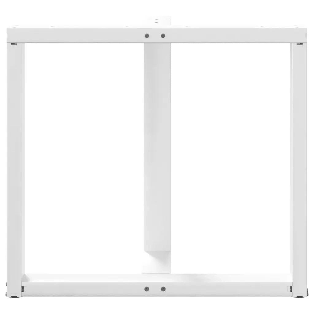 Gambe per tavolo da pranzo a forma di T 2 pz bianche 70x35x(72-73) cm in acciaio 4013057