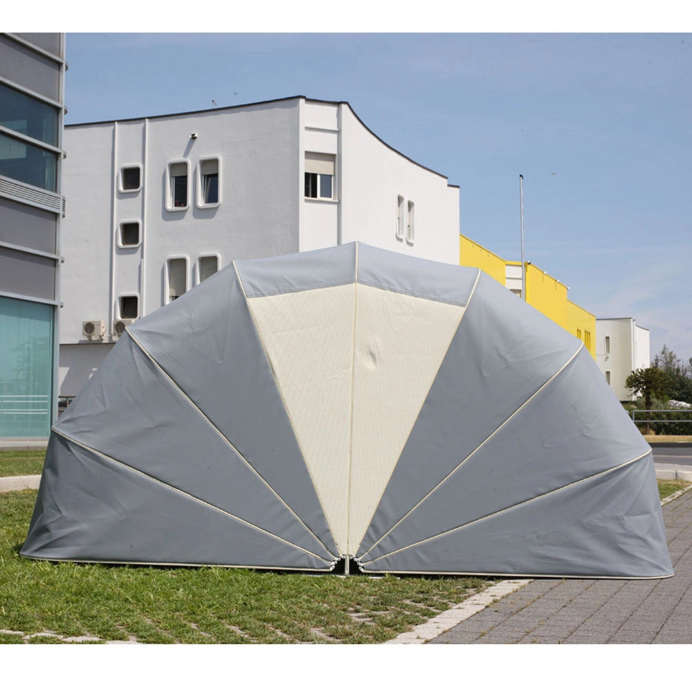 Motobox a Chiocciola Copertura Box in PVC 320x130xh160 cm per Moto Scooter Grigio