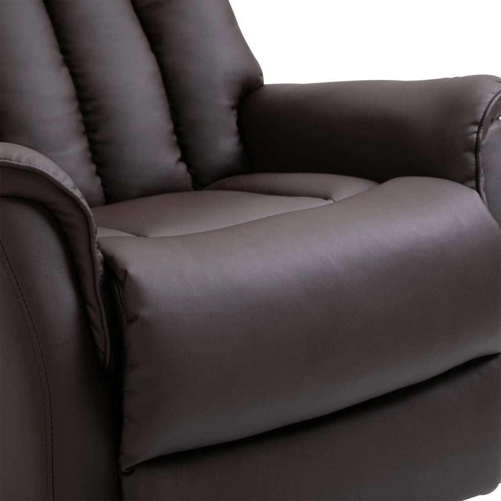 Poltrona relax elettrica alzapersona con funzione reclinabile, marrone, 80 x 94 x 104 cm