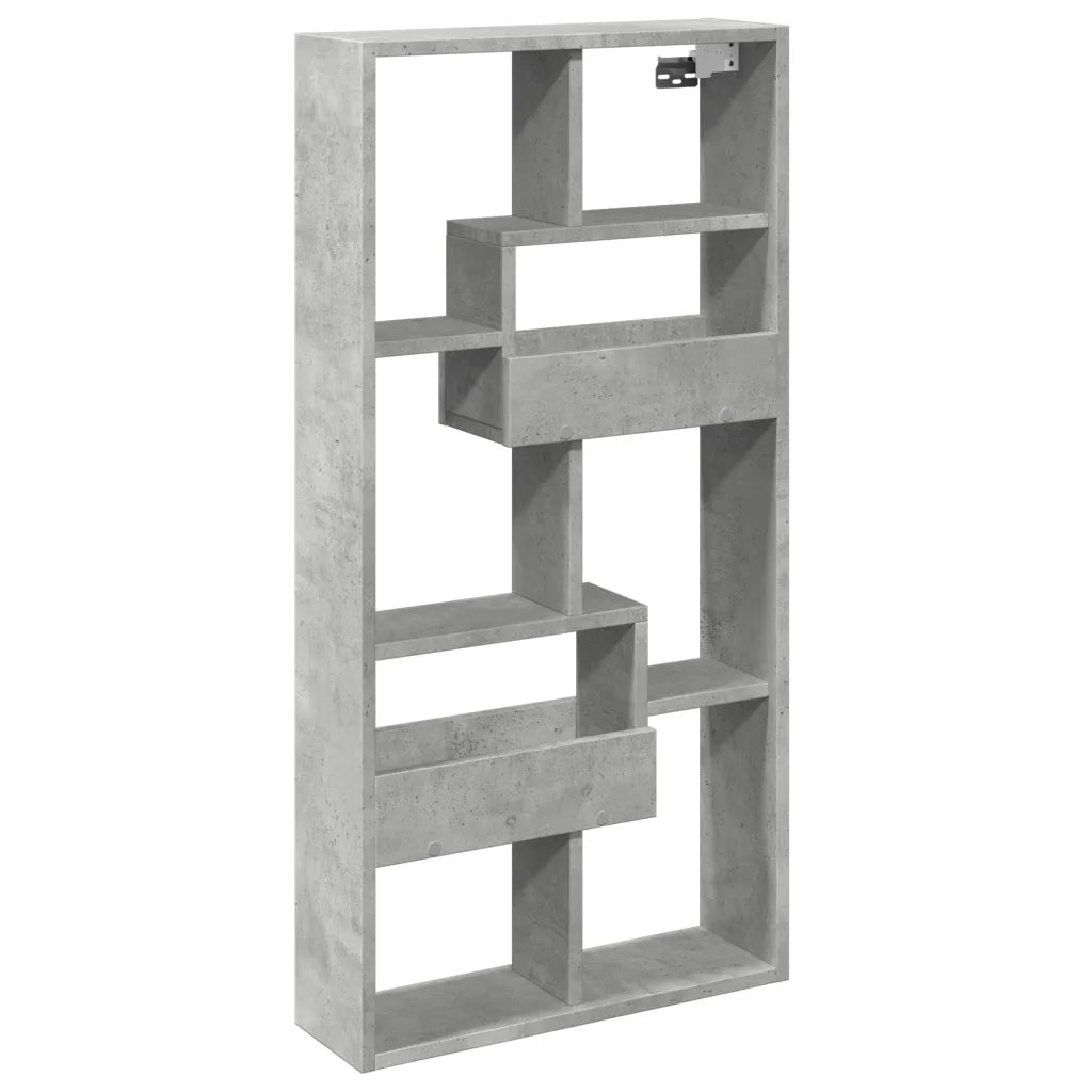 Armadietto a Muro | Mobile a Parete Grigio Cemento 50x15x100 cm in Truciolato