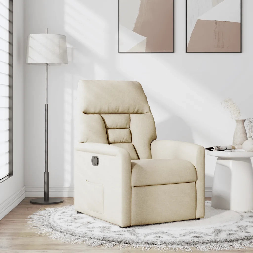 Divano Sedia-Poltrona Reclinabile in Tessuto Crema 920628
