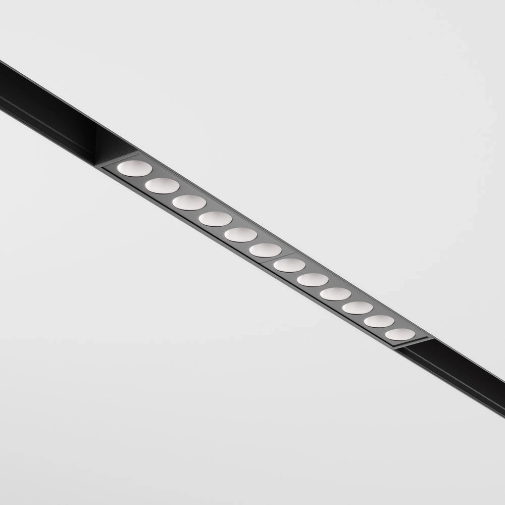 Striscia Led Per Binario Moderno Points Alluminio Nero 12 Luci 12W Dimmerabile