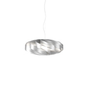 Sospensione Moderna Flat Polilux ® Argento E Metallo Cromo 1 Luce E27 D50Cm