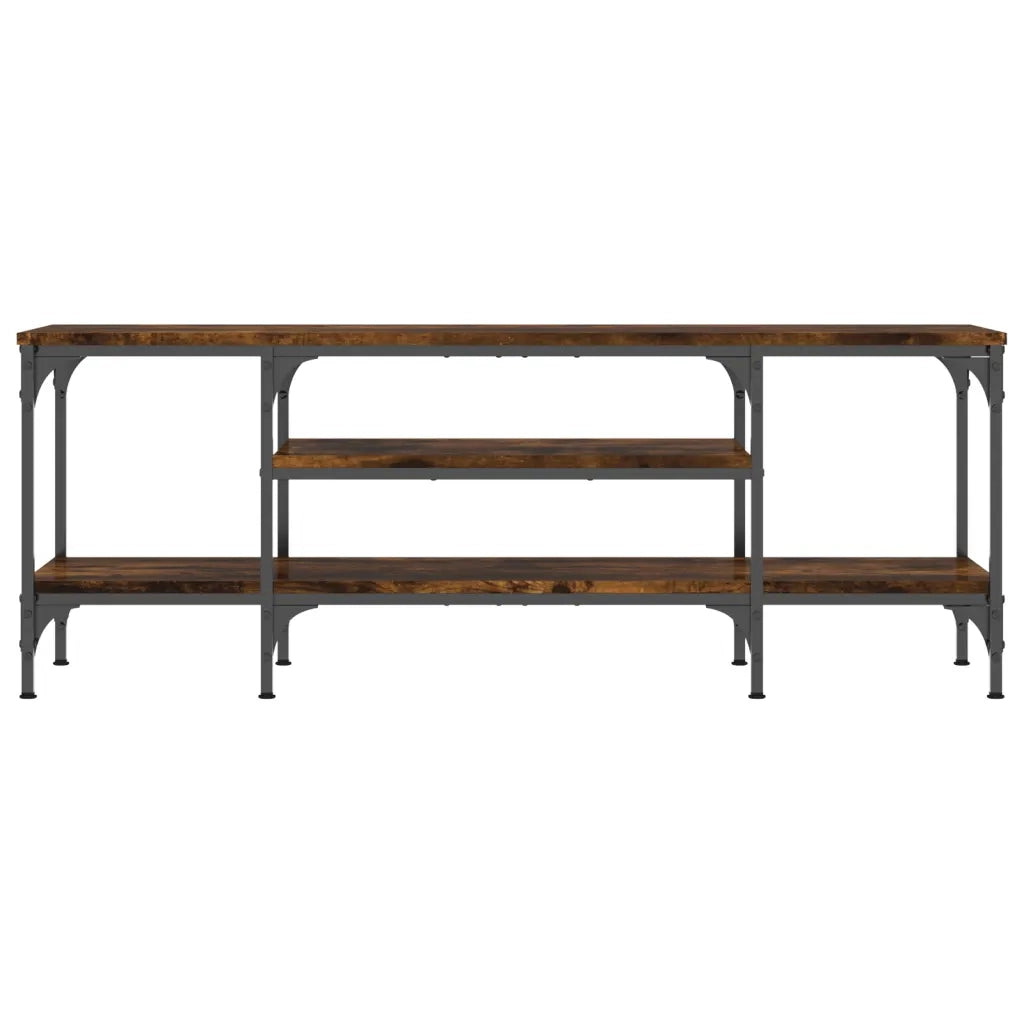Mobile TV Rovere Fumo 121x35x45 cm in Legno Multistrato e Ferro 831805