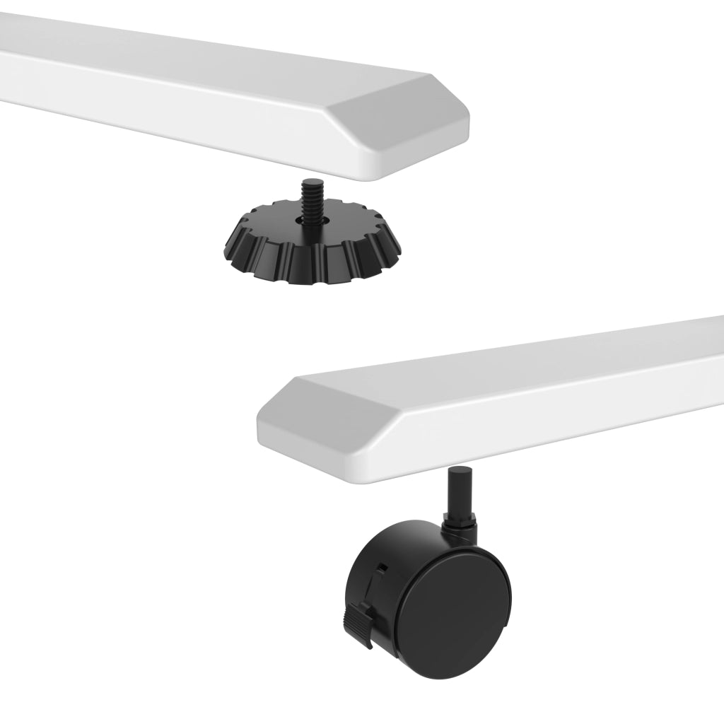 Scrivania 'Stryn' Regolabile in Altezza con Sollevamento Elettrico 120 x 60 Bianco con Rotelle - pro.tec