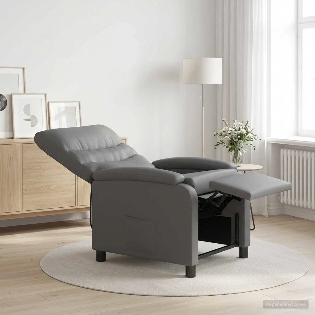 Divano Sedia-Poltrona reclinabile Grigio Similpelle 784348