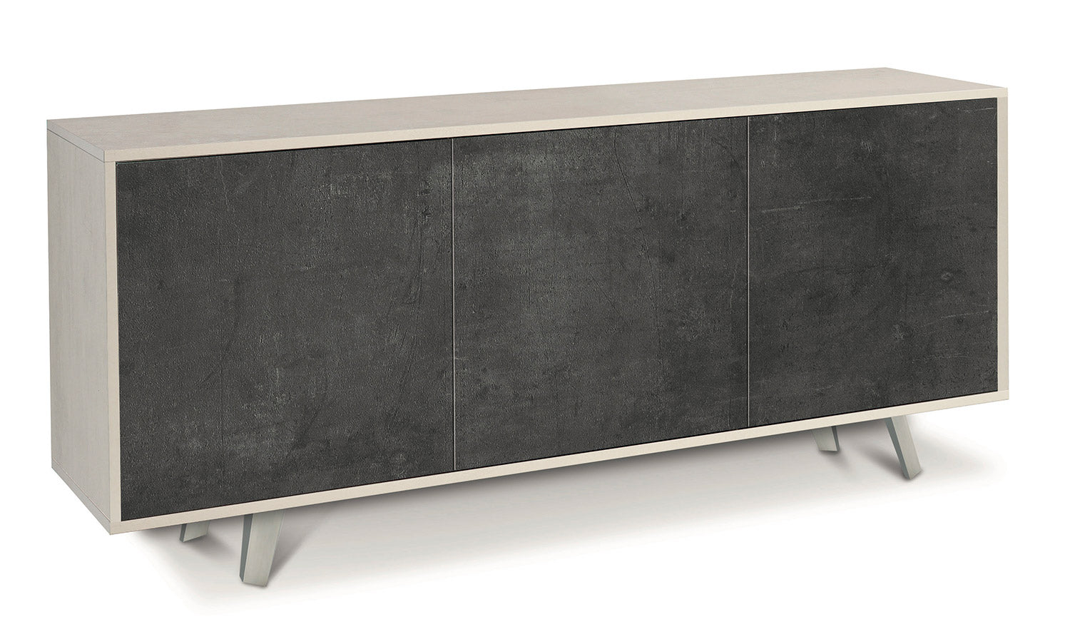 Madia 3 Ante 177x74x41 cm Ossido Bianco/Ossido Nero