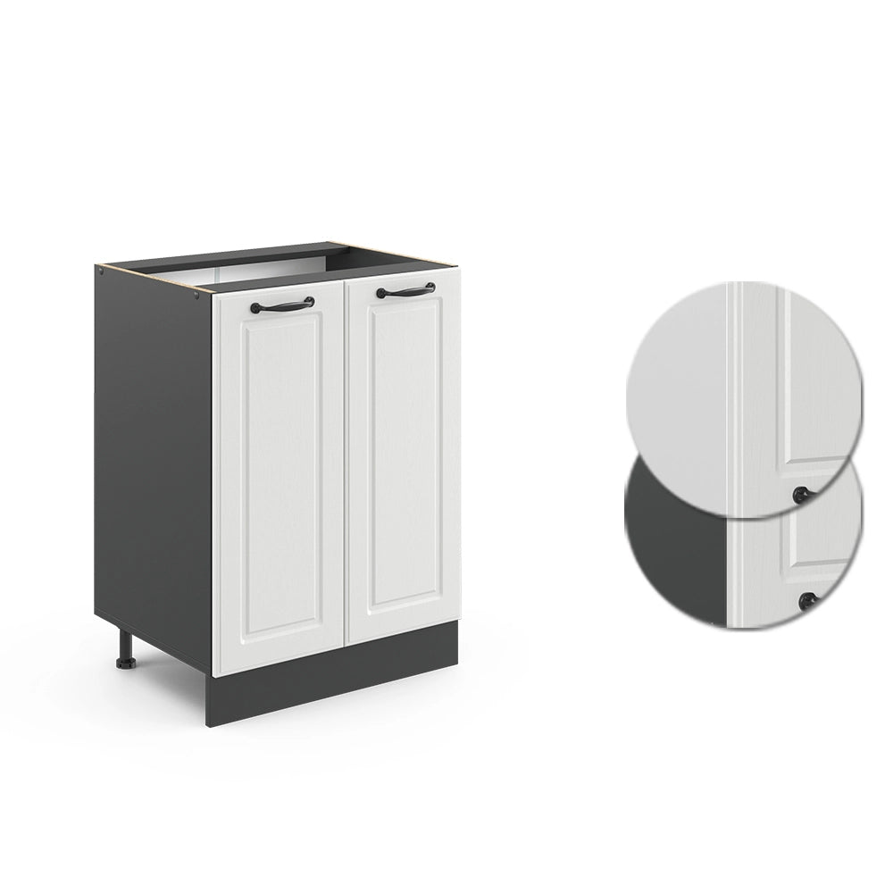 Vicco Mobiletto base cucina Bianco casa di campagna 60 cm , PL Marmo