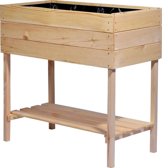 Piastra di semina in legno con piattaforma per verdure e erbe - L 80 x 40 x 78 cm, naturale