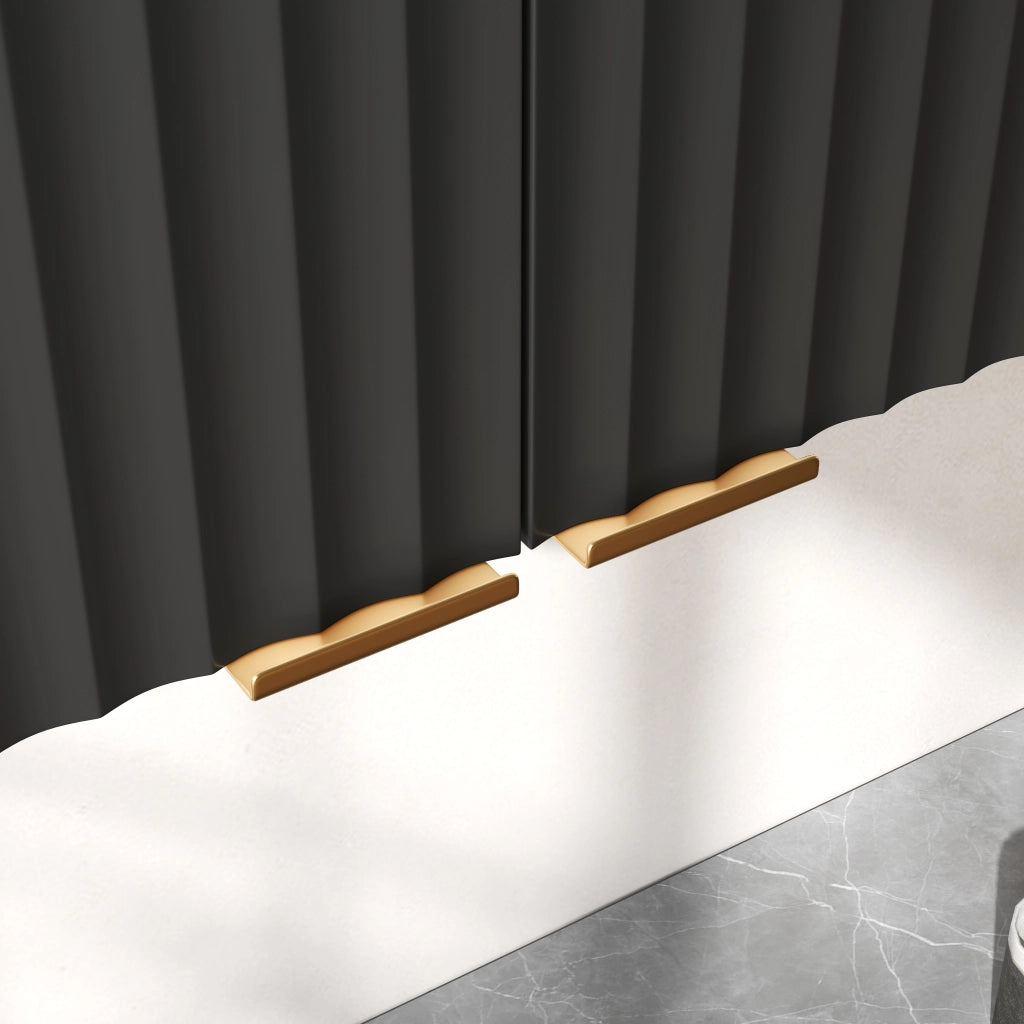 Mobile pensile con 3 ante - per cucina - in MDF - 90×29×60 cm - nero