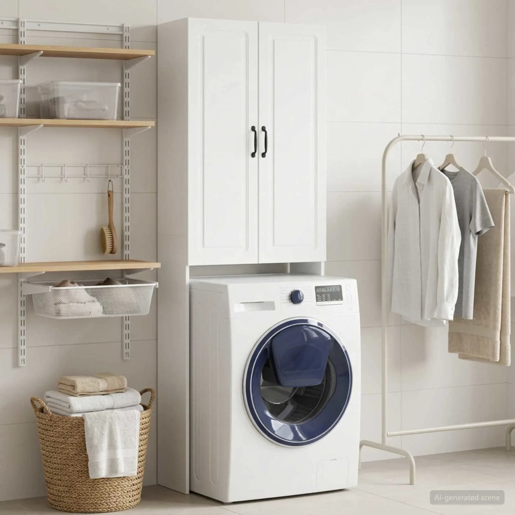 Mobile Bagno UTRECHT Bianco Lucido 66 x 25,5 x 190 cm 897799