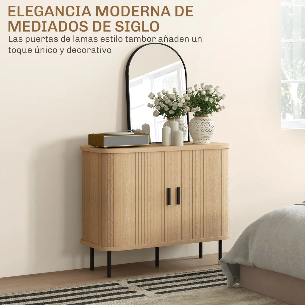 Armadio a 2 ante scorrevoli ¨C zephmum ¨C Rovere e Nero 90x40x75 cm