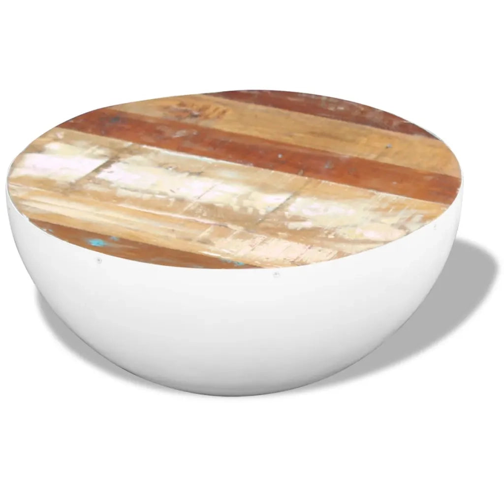 Tavolino da CaffÃ¨ Forma di Coppa Legno di Recupero 60x60x30cm cod mxl 20846