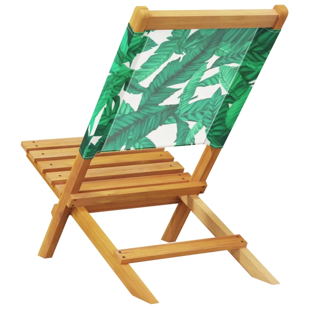 Sedie da Giardino Pieghevoli 8pz Verde Tessuto e Legno Massello 3214651