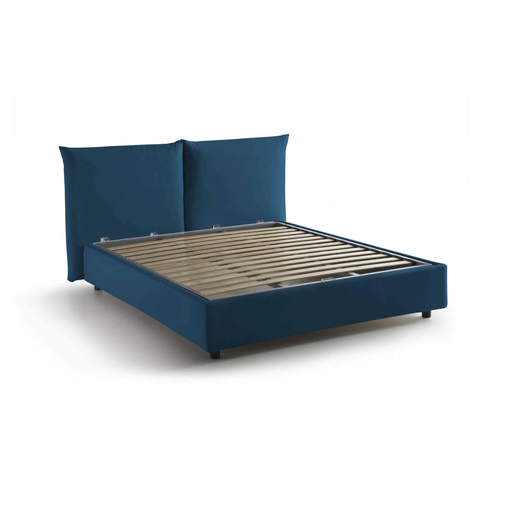 Letto Matrimoniale Alizarin, Letto Matrimoniale Sfoderabile Made in Italy, blu