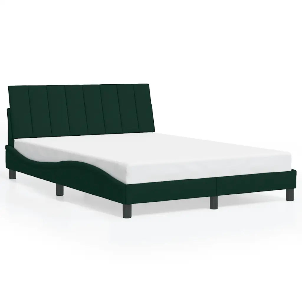 Giroletto senza Materasso Hanko Verde Scuro 140x200 cm in Velluto 3207852
