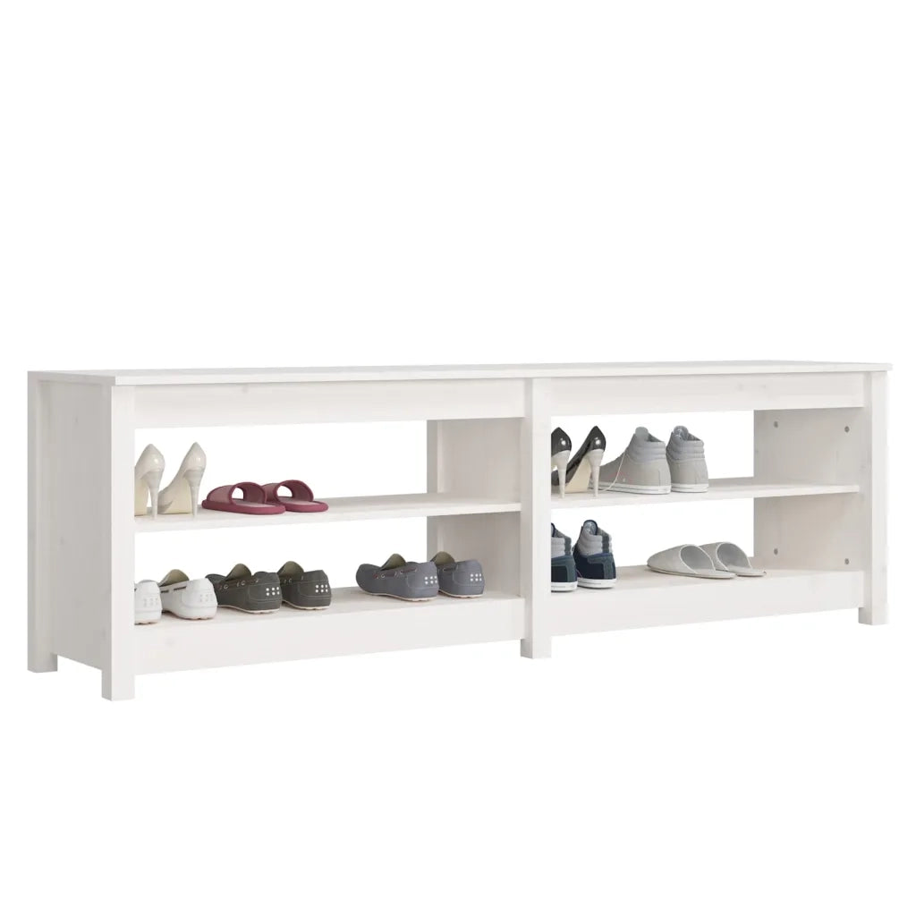 Scarpiera Bianca 160x36,5x50 cm in Legno Massello di Pino cod mxl 50143