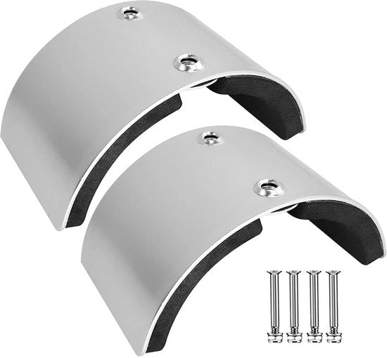 Set di sostituzione a due pezzi per gambe in lega di alluminio, piatto curvo per gambe in metallo, set di accessori per gambe adatto a diversi tipi di gambe.