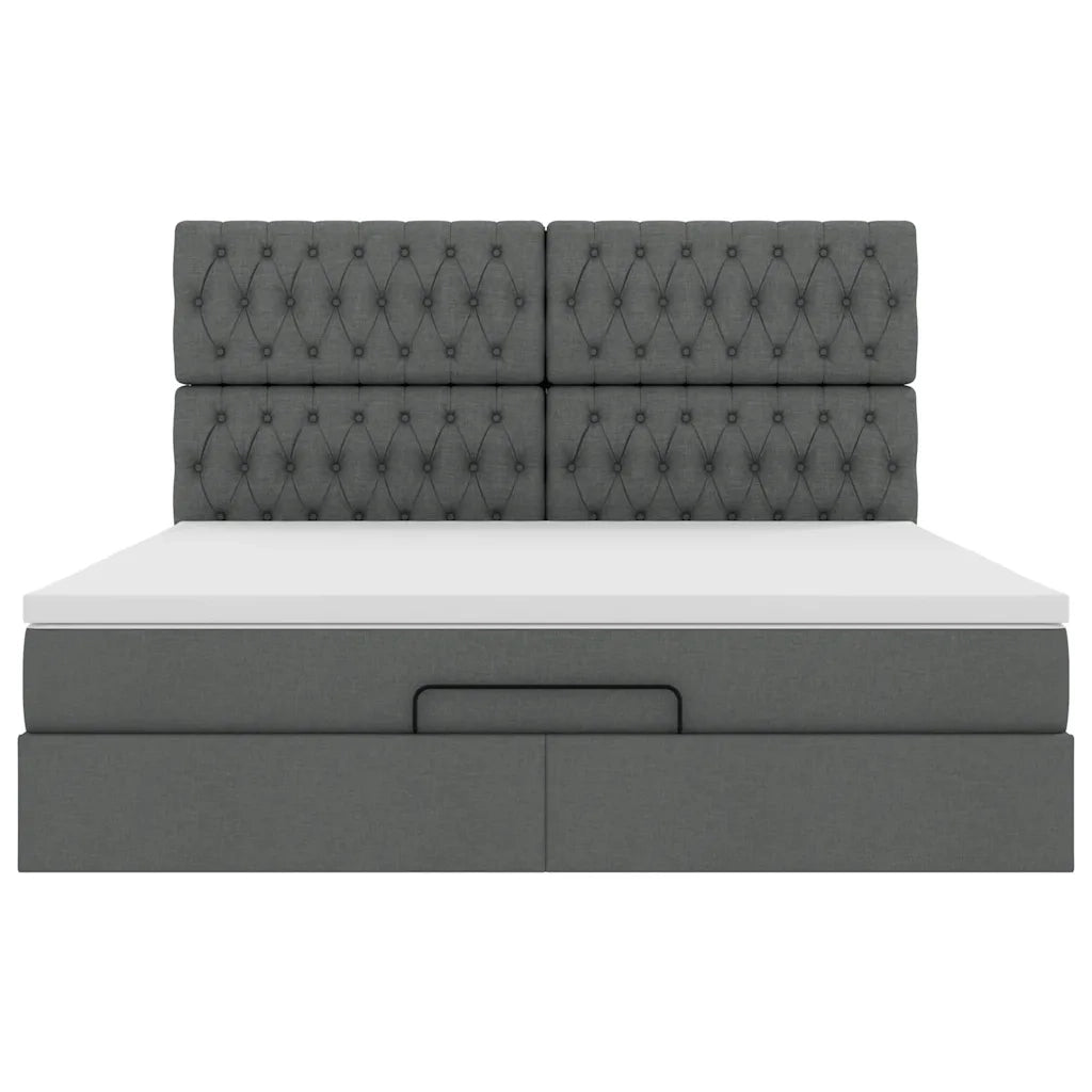 Struttura Letto Pouf con Materasso 160x200 cm in Tessuto